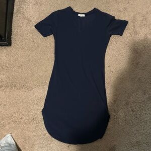 Mid length royal blue tee shirt dress